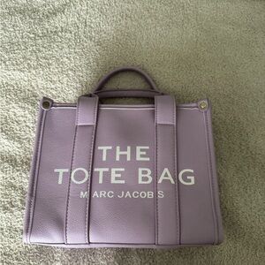 Marc Jacobs Lavender Tote Bag with White Text